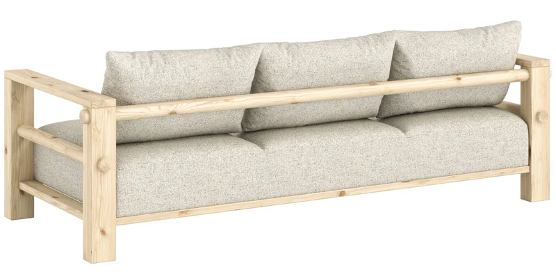 Schlafsofa BARE Sofa Bed mit Taschenfederkern Kiefer massiv unfinished