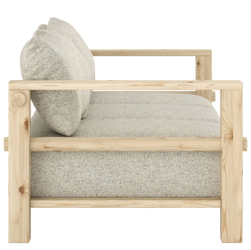 Schlafsofa BARE Sofa Bed mit Taschenfederkern Kiefer massiv unfinished
