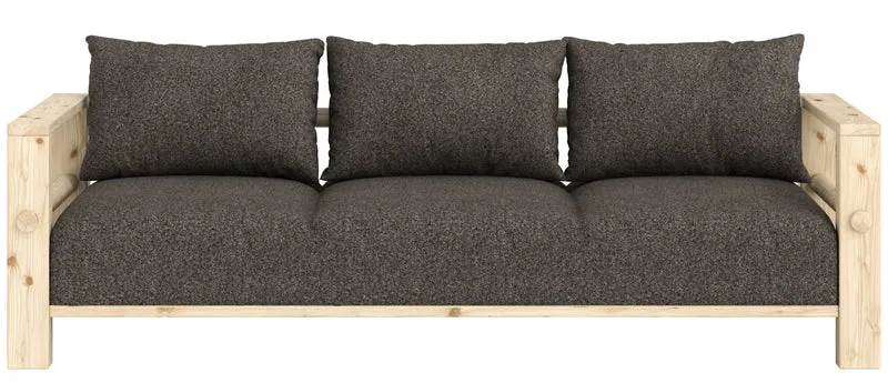 Schlafsofa BARE Sofa Bed mit Taschenfederkern Kiefer massiv unfinished