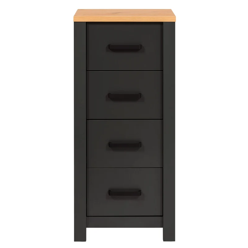 Badschrank Veneto Midischrank Anthrazit mit Artisan Eiche Optik