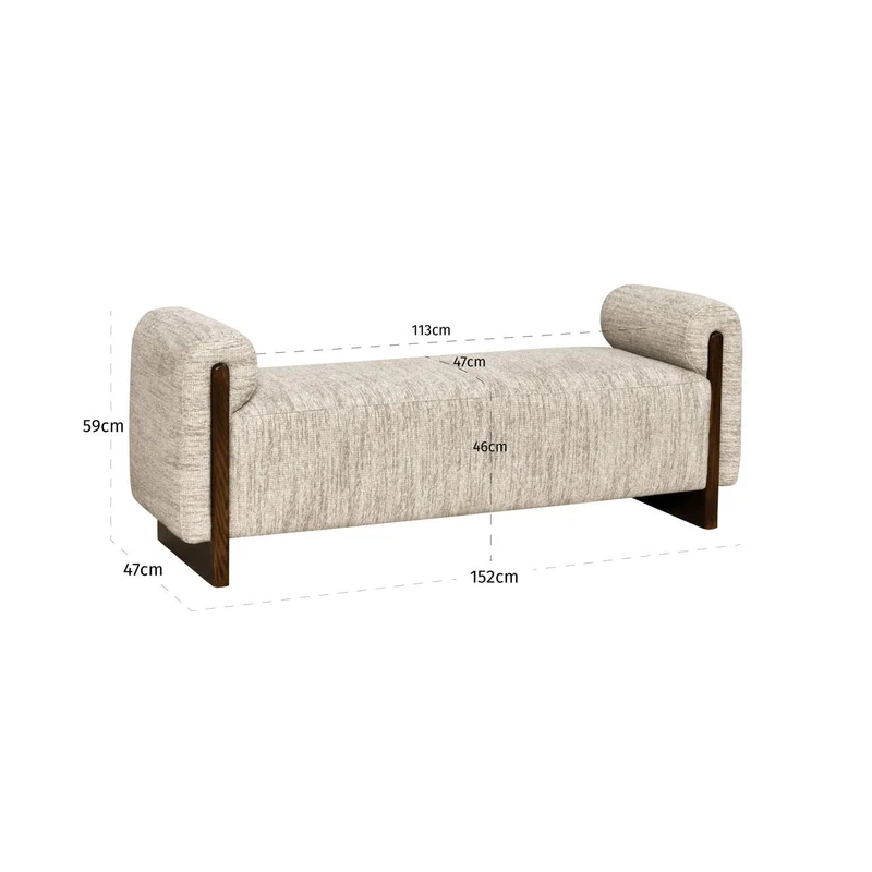 Richmond Bank Winslov Natural Softweave mit Eschenholz-Gestell, 152 cm
