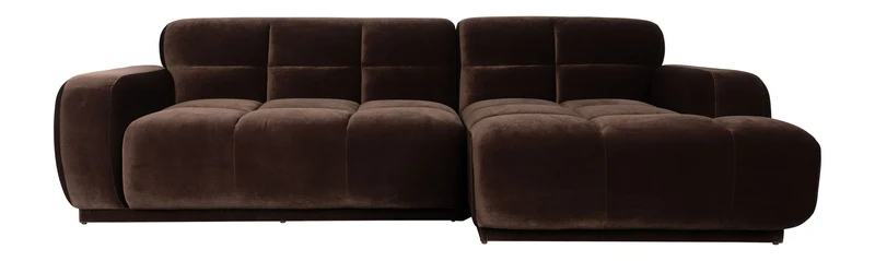 Sofa Hazel mit Chaiselongue rechts, Braun aus Eukalyptusholz