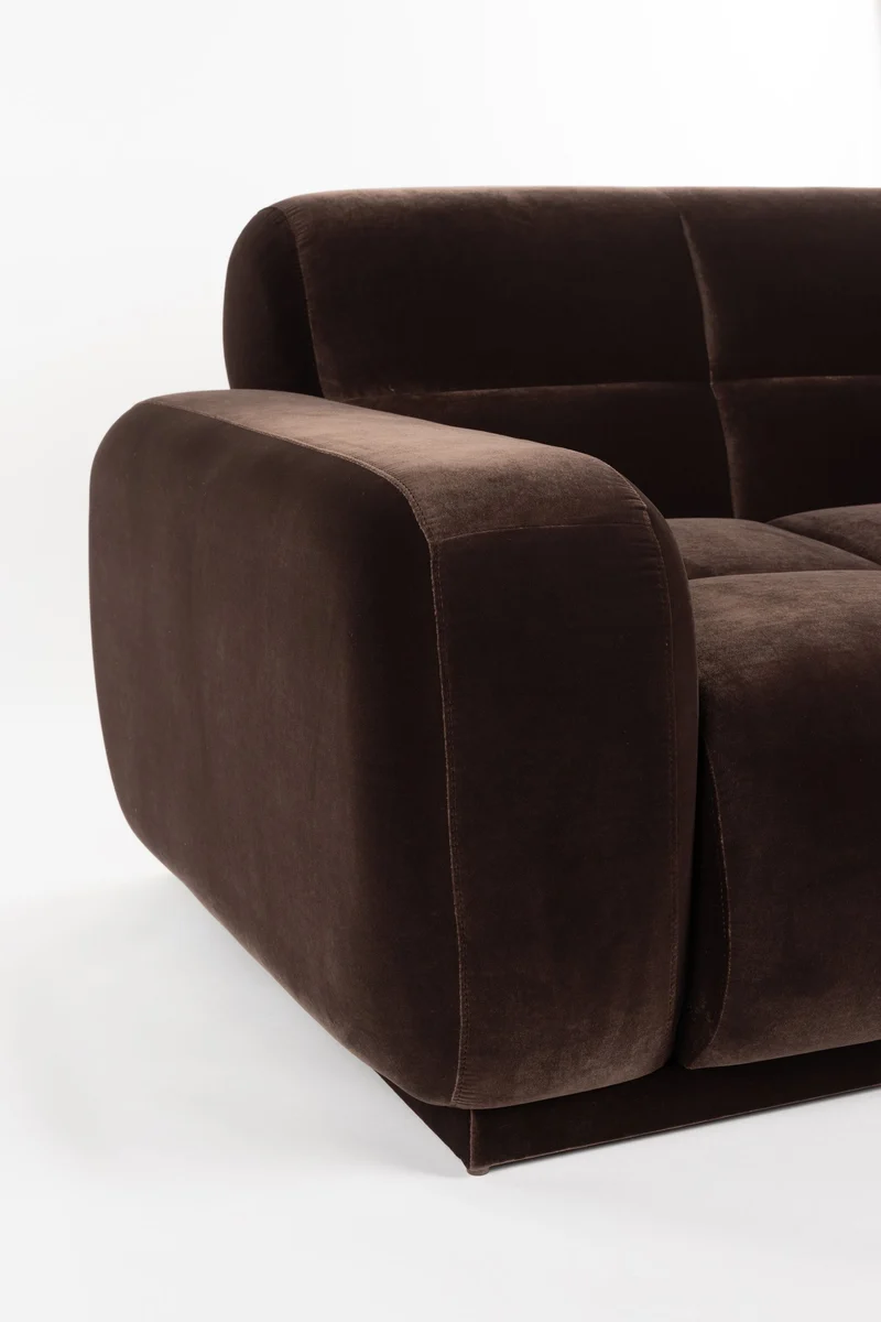 Sofa Hazel mit Chaiselongue rechts, Braun aus Eukalyptusholz