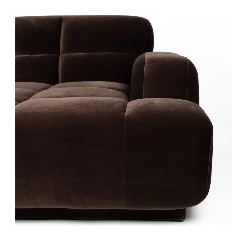Sofa Hazel mit Chaiselongue rechts, Braun aus Eukalyptusholz
