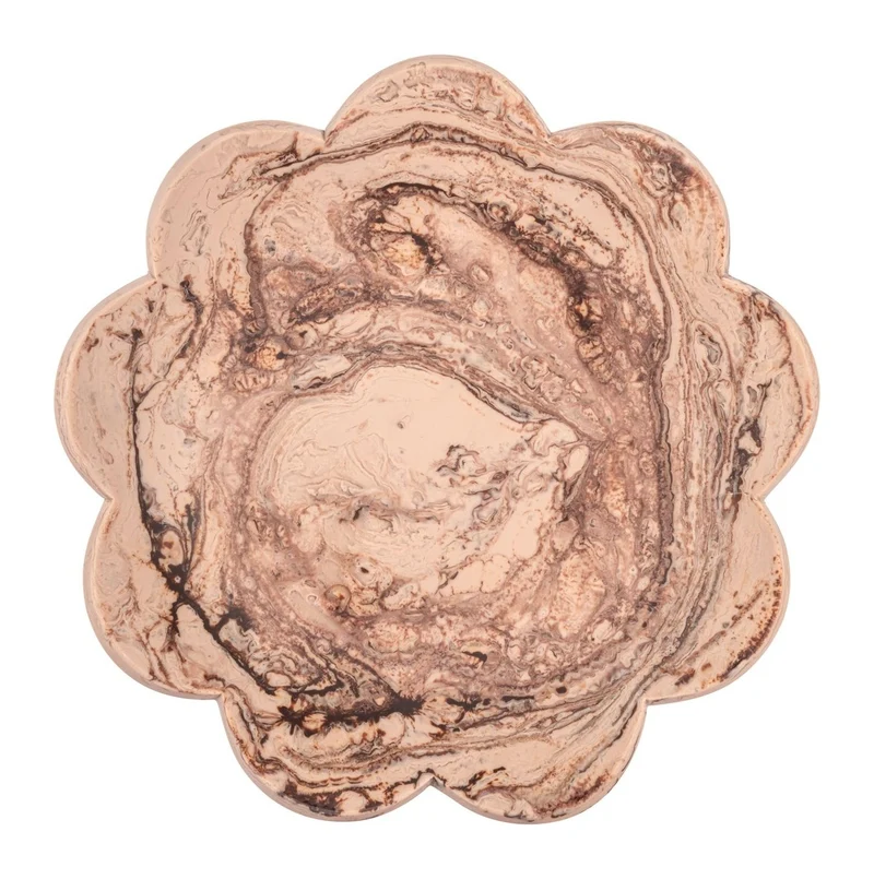 Schale Peony chocolat brown – runde Dekoschale aus Harz, Ø 31 cm