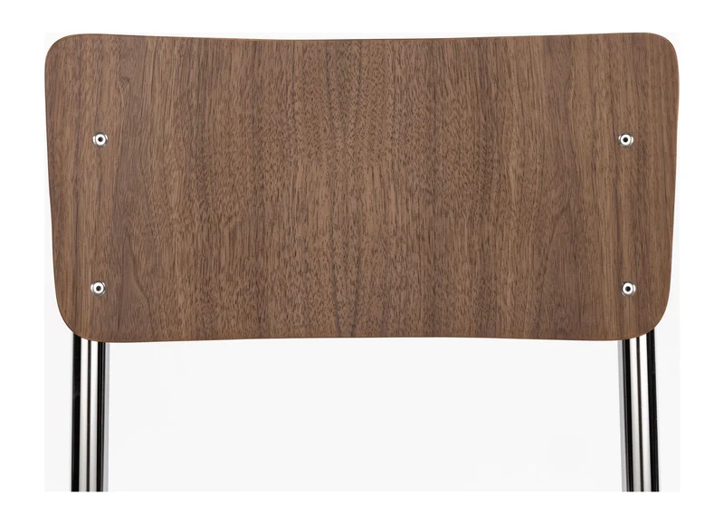 Esszimmerstuhl Back to School im 4er-Set, Walnut/Chrome von Zuiver