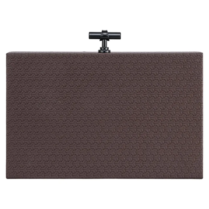 Aufbewahrungsbox Billie in Dark Brown aus PU-Leder, 30x19 cm