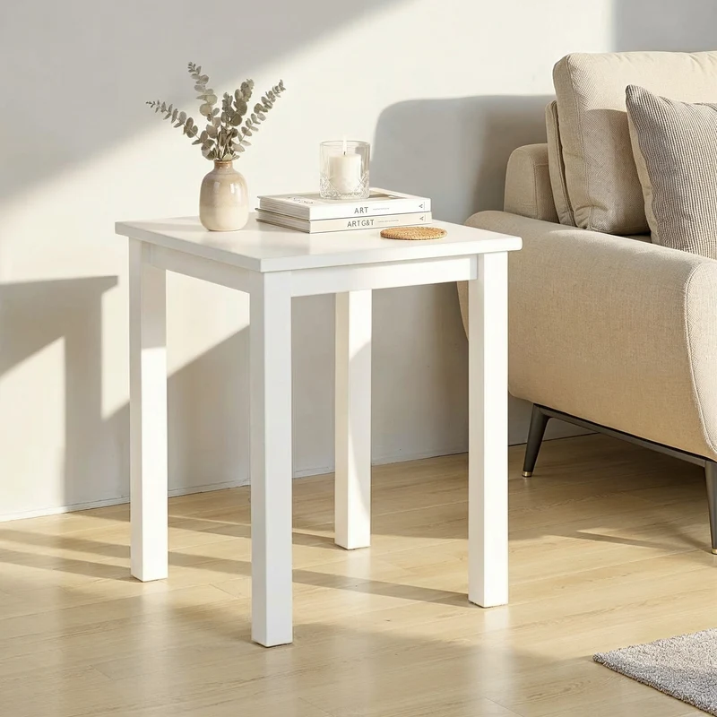 Beistelltisch Asgar Massivholz Kiefer in Weiß fürs Wohnzimmer