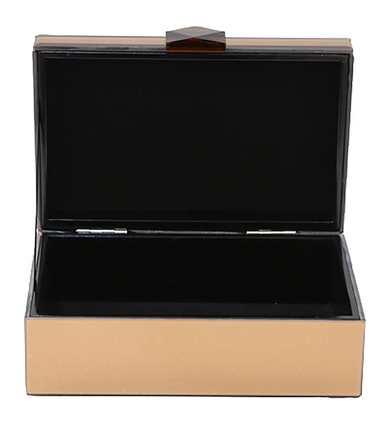 Aufbewahrungsbox Lins Braun – Glas-Deko-Box mit Spiegel-Effekt