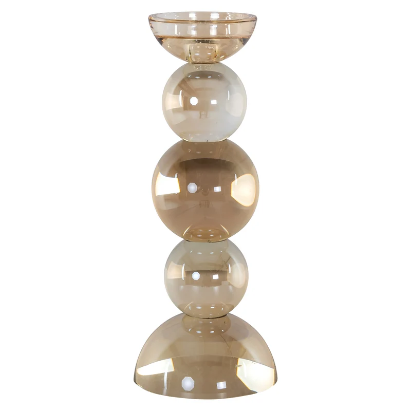 Kerzenhalter Emie Glas braun 30 cm – edler Blickfang für Ihr Zuhause