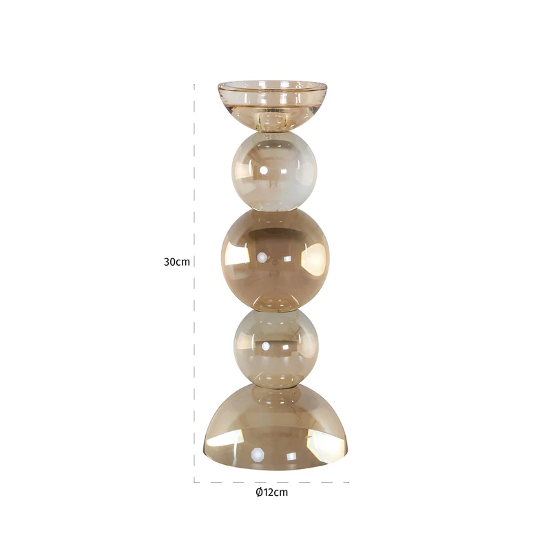 Kerzenhalter Emie Glas braun 30 cm – edler Blickfang für Ihr Zuhause