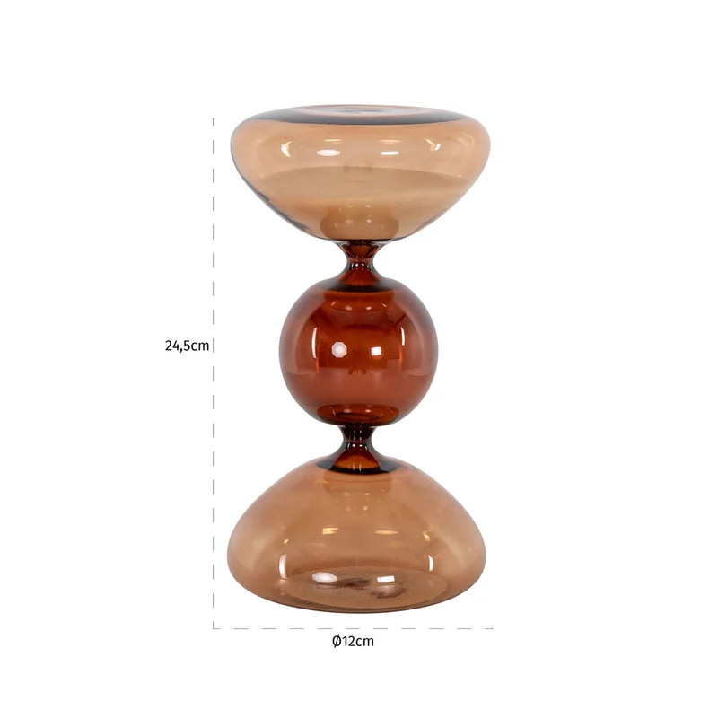 Sanduhr Elba klein braun – dekoratives Glas-Objekt von Richmond