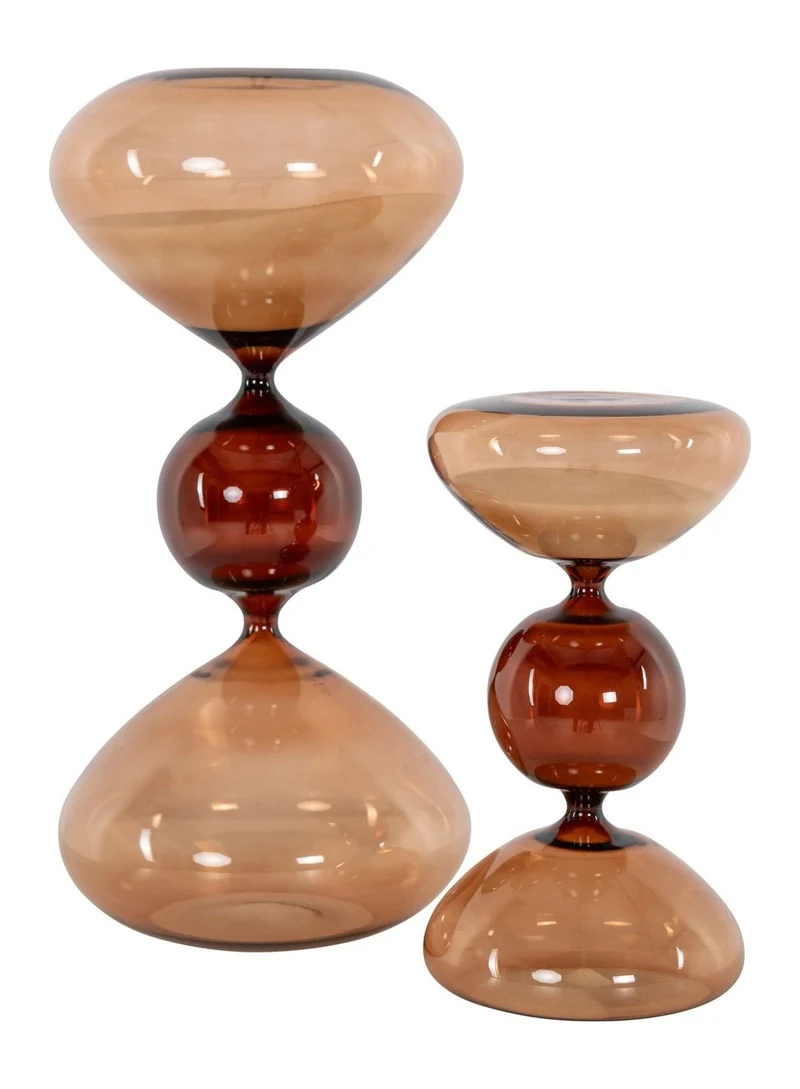 Sanduhr Elba klein braun – dekoratives Glas-Objekt von Richmond