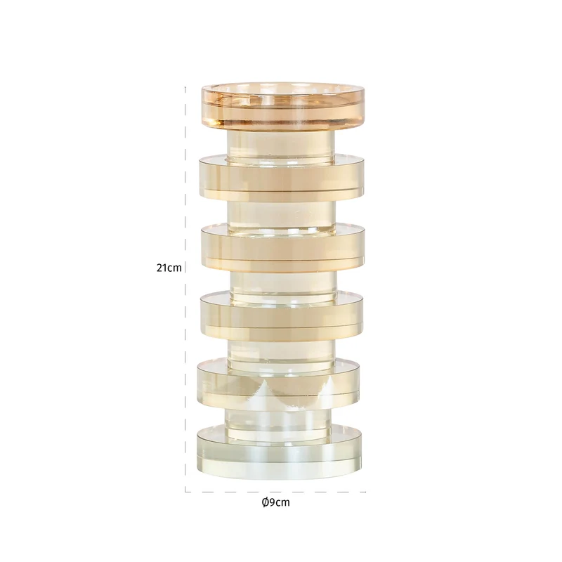Kerzenhalter Cira Amber - elegante Kristallglas-Deko, 21 cm hoch