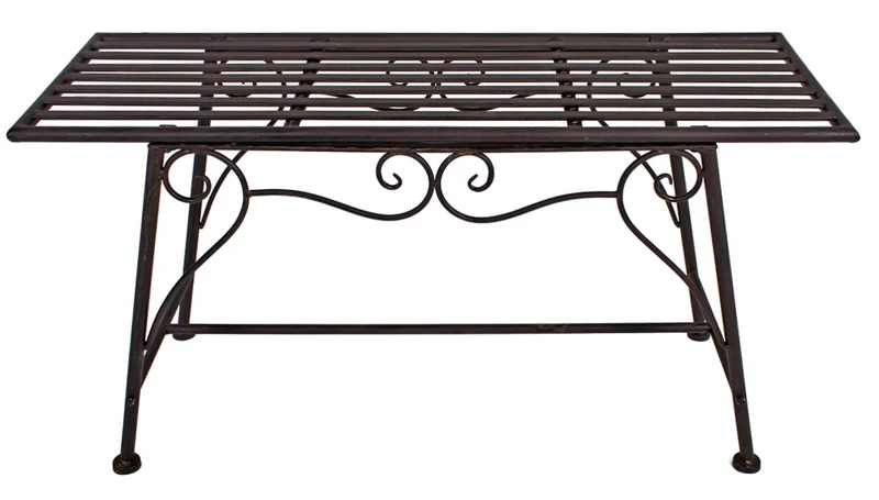 Gartenbank LORIN dunkelbraun lackiert, Rost-Optik