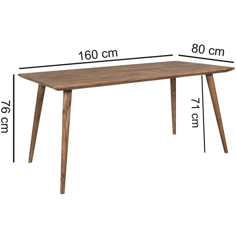 Esszimmertisch REPA 160x80x76cm Sheesham Massivholz Landhausstil