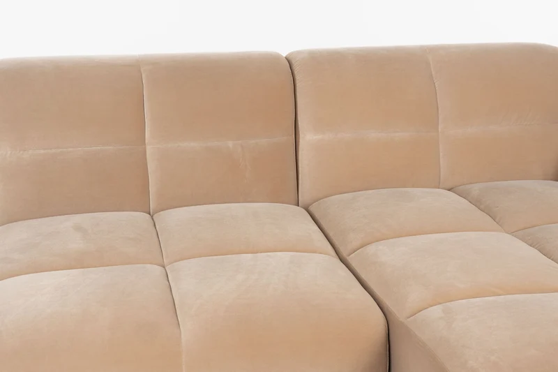 Sofa Hazel XL mit Chaiselongue rechts, Beige aus Eukalyptusholz