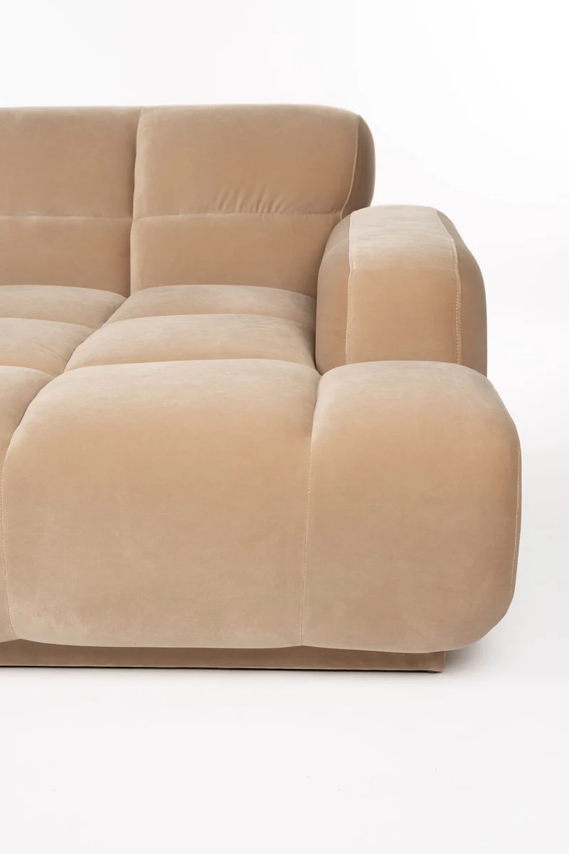 Sofa Hazel XL mit Chaiselongue rechts, Beige aus Eukalyptusholz