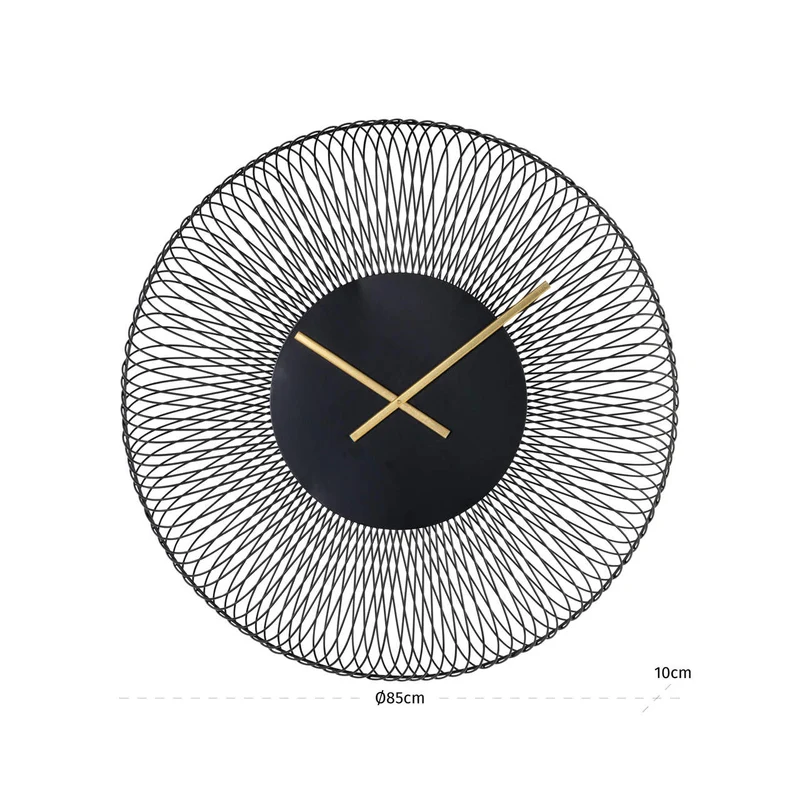 Richmond Wanduhr Blunt Black aus Eisen, Ø 85 cm, modernes Design