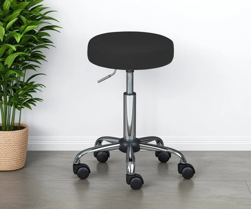 Drehhocker Asra Schwarz mit Gaslift, höhenverstellbar für Büro