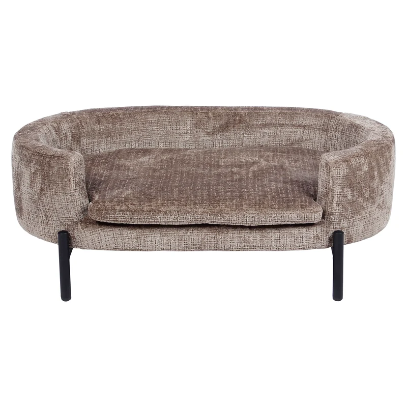 Hundebett Dolly Niagara Stone – Chenille-Polster, erhöhte Seiten