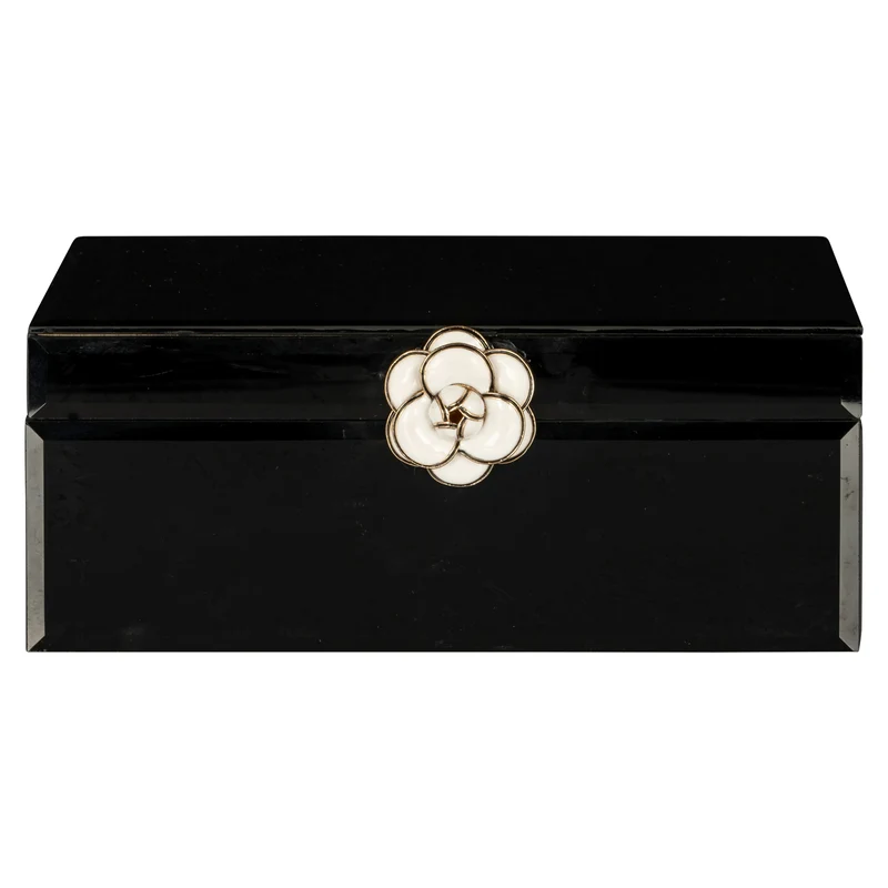 Aufbewahrungsbox Vivy Large in Schwarz mit Glasdeckel – Schmuckbox