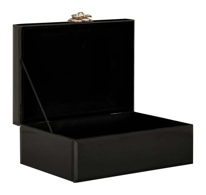 Aufbewahrungsbox Vivy Large in Schwarz mit Glasdeckel – Schmuckbox