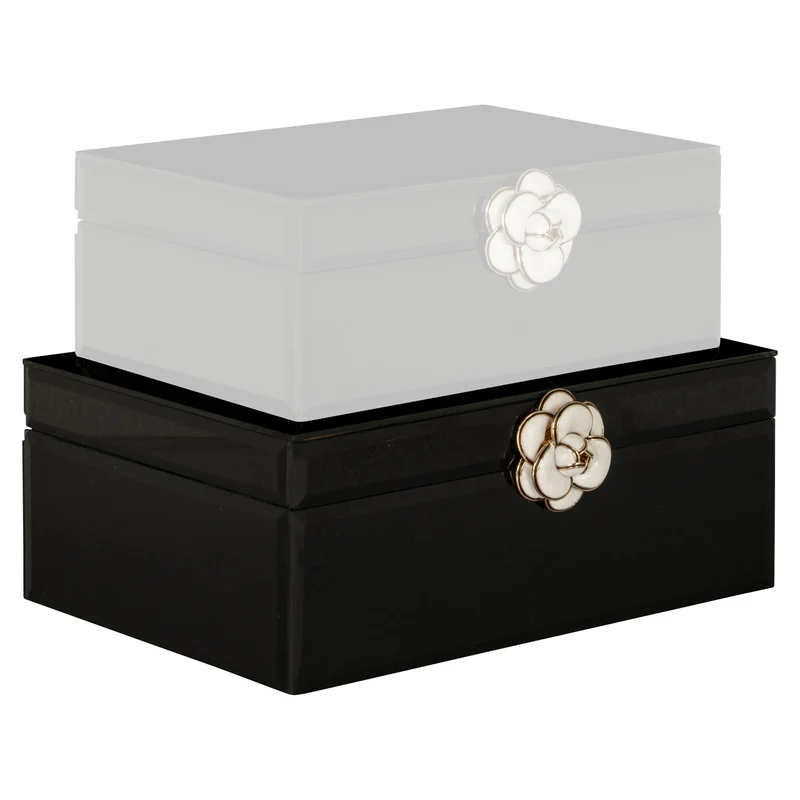 Aufbewahrungsbox Vivy Large in Schwarz mit Glasdeckel – Schmuckbox