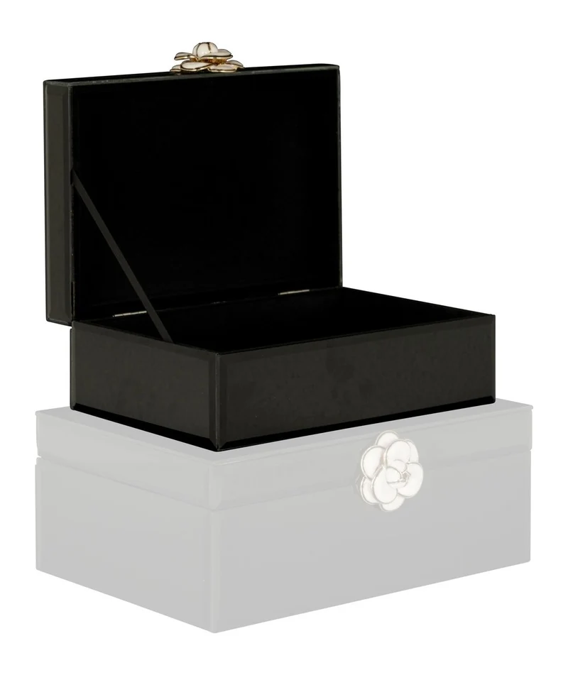Aufbewahrungsbox Vivy black small – Schmuckbox mit Glasdeckel, schwarz