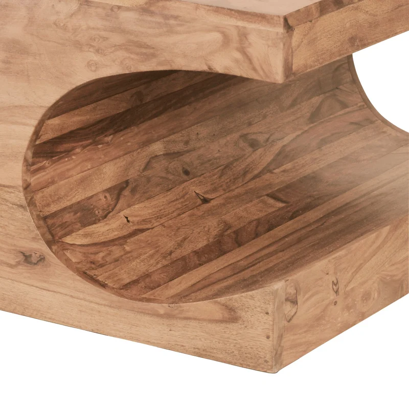 Couchtisch BOHA 118cm Akazie Massivholz Dunkelbraun Landhausstil