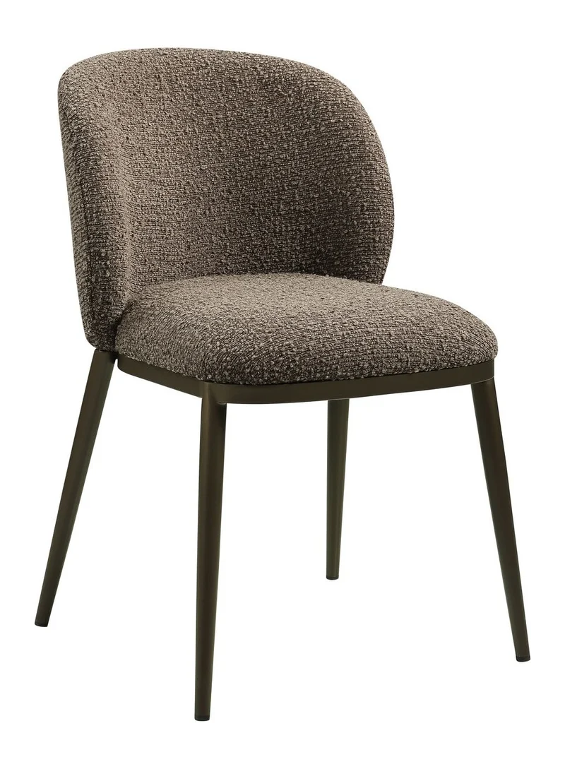 Esszimmerstuhl Gandy brown chunky mit gepolstertem Sitz & Metallbeinen