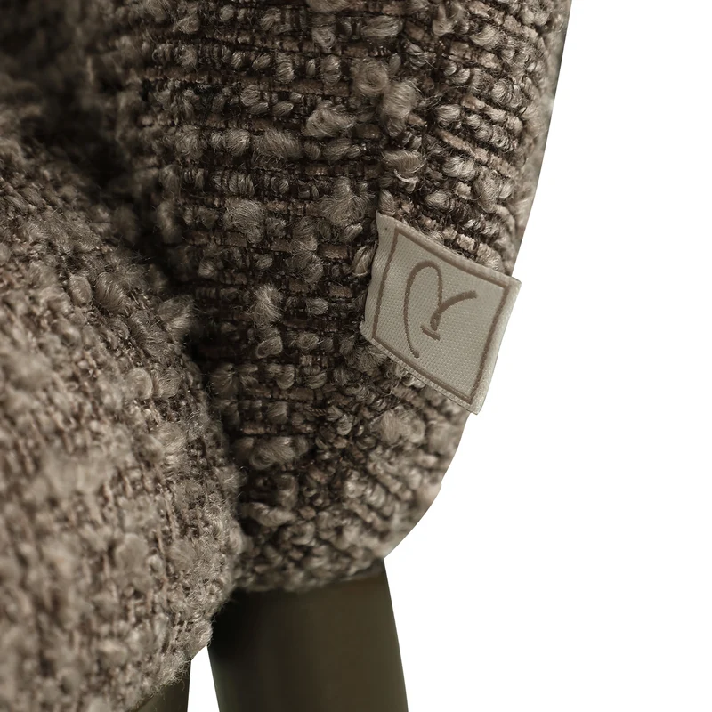 Esszimmerstuhl Gandy brown chunky mit gepolstertem Sitz & Metallbeinen
