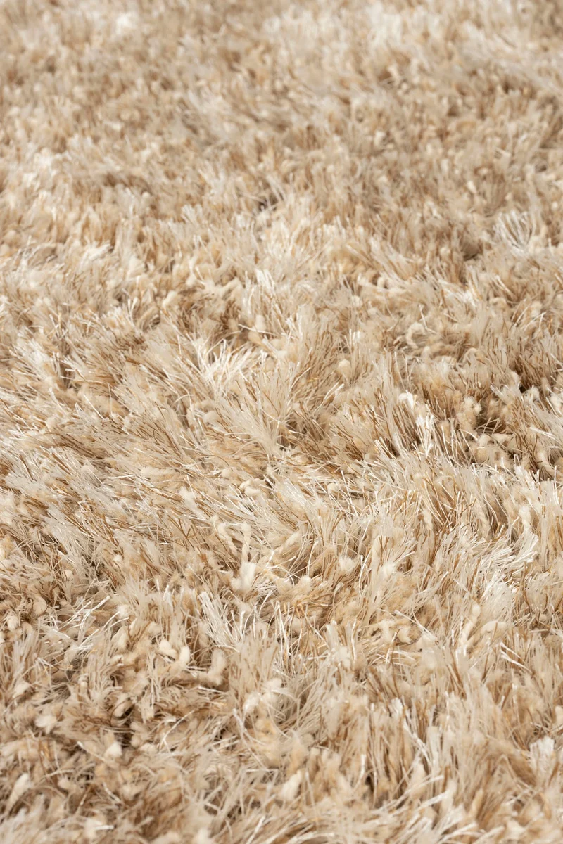 Teppich Hairy 200 rund, Hochflor aus 100% Wolle in Weiß von Dutchbone