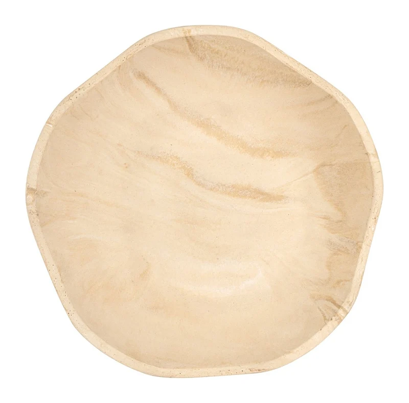 Schale Meauve beige – handgegossene Harz-Dekoschale, Ø 34,5 cm