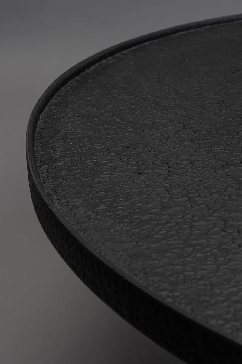 Couchtisch Winston Rund Schwarz mit Liquid-Metal-Optik von Dutchbone