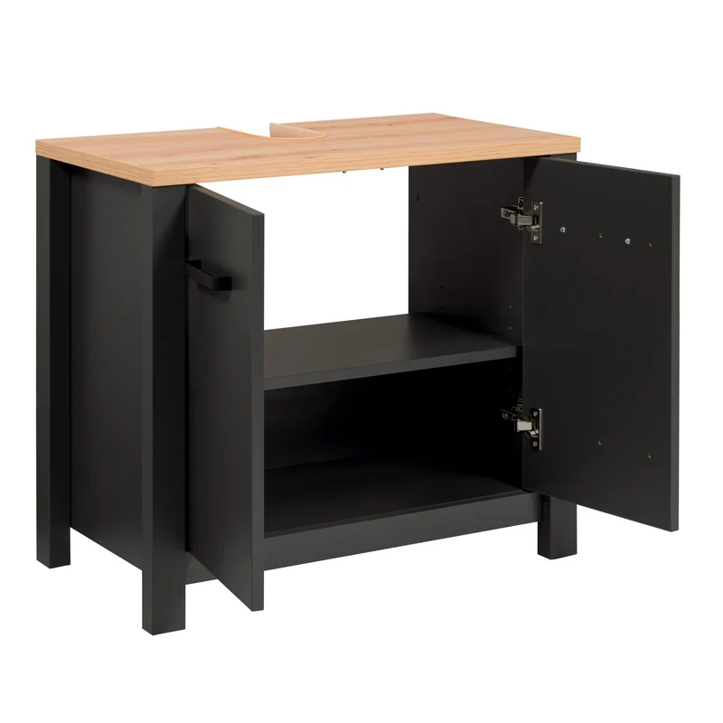 Badmöbel-Set Veneto 3-teilig Anthrazit mit Artisan Eiche Optik