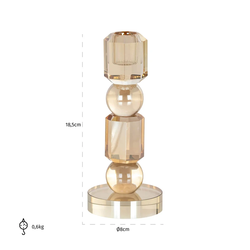 Richmond Kerzenhalter Meral Glas Braun klein – edles Deko-Accessoire