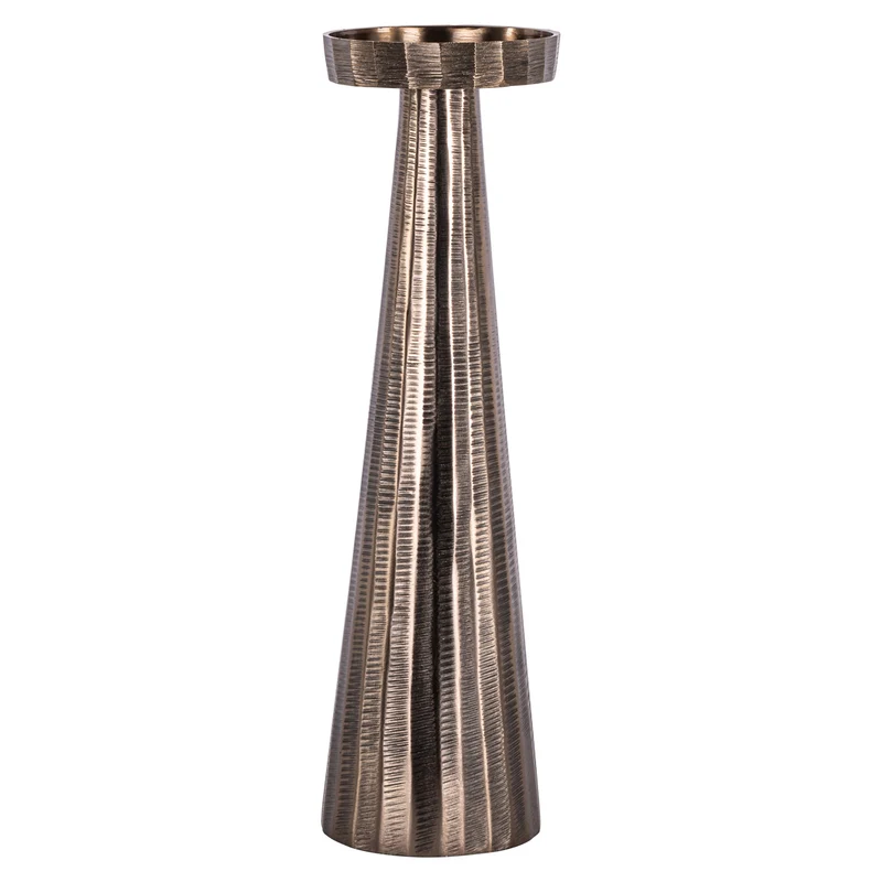 Kerzenhalter Evola Bronze L – Aluminium-Kerzensäule, 38 cm hoch