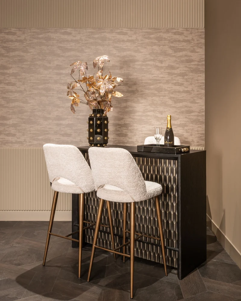 Tablett Liv black/gold – edles Deko-Tablett aus Eisen, MDF & Glas
