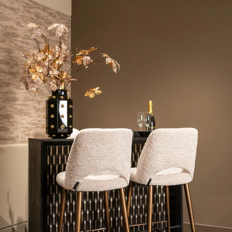 Tablett Liv black/gold – edles Deko-Tablett aus Eisen, MDF & Glas