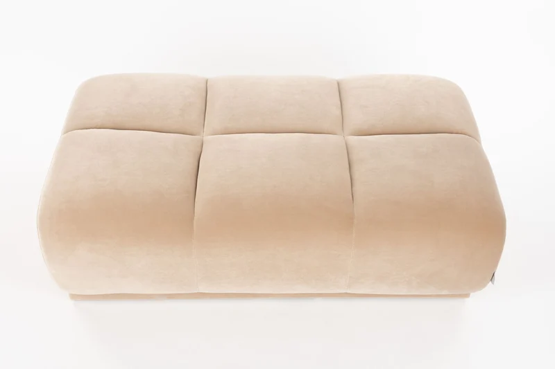 Hocker Hazel Beige mit Eukalyptusholz-Gestell von Zuiver