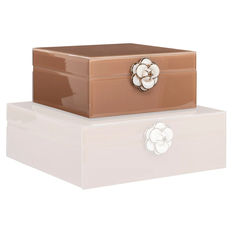 Aufbewahrungsbox Floral Brown - dekorative Box mit floralem Muster