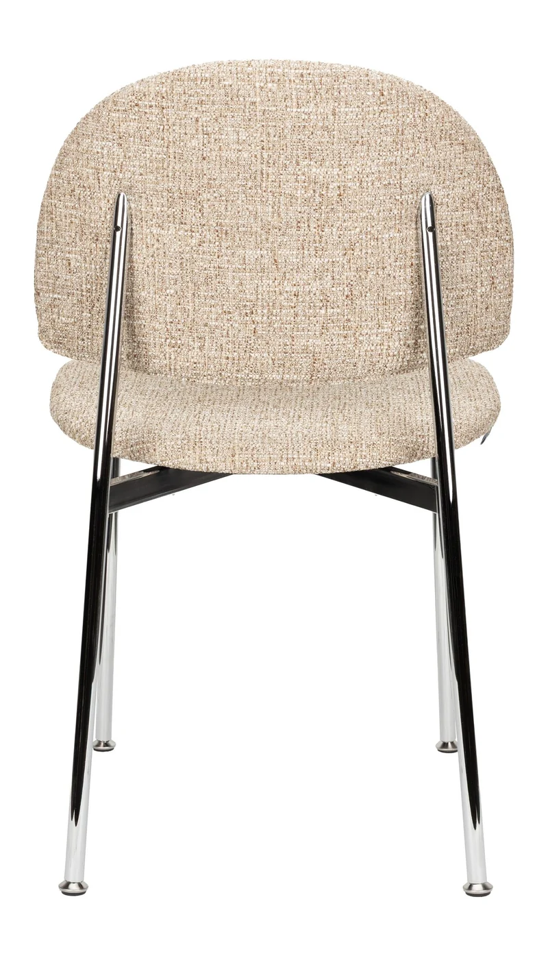 Esszimmerstuhl Sunrise 2er-Set, Beige mit Silber-Gestell von Zuiver