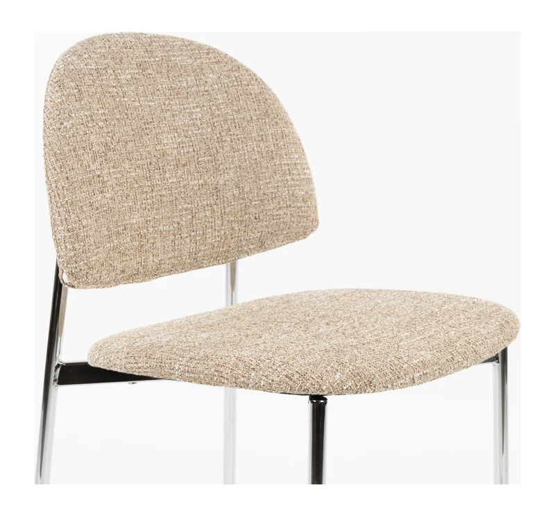 Esszimmerstuhl Sunrise 2er-Set, Beige mit Silber-Gestell von Zuiver