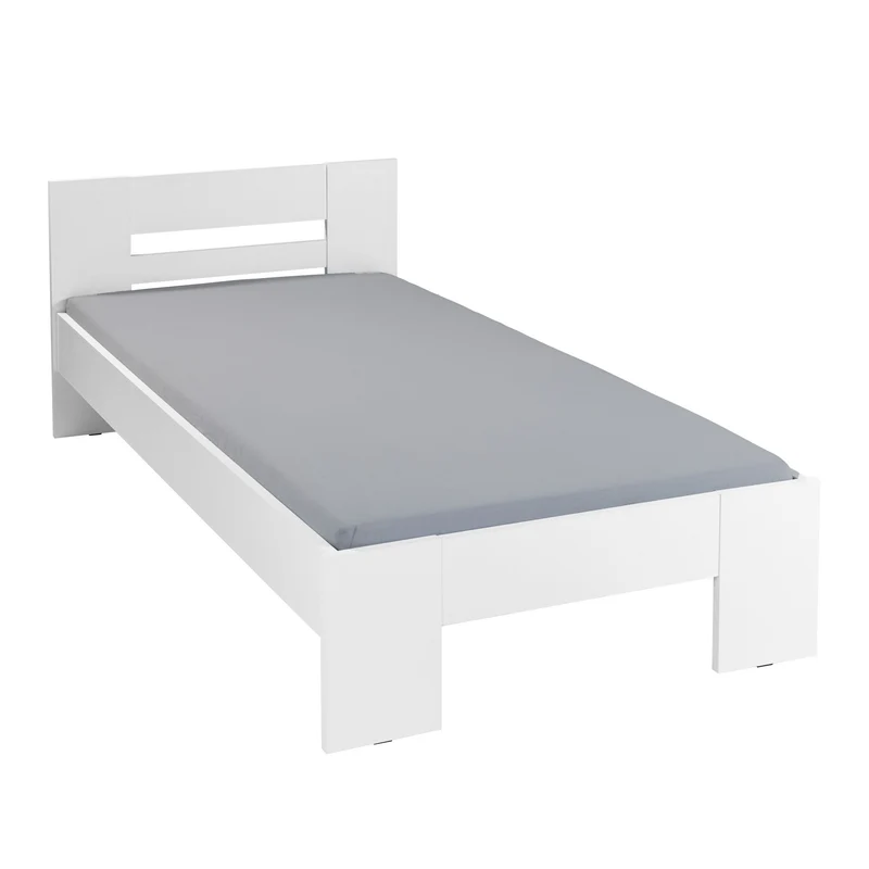 Einzelbett Annik 90x200 Weiß aus MDF für Schlaf- & Kinderzimmer