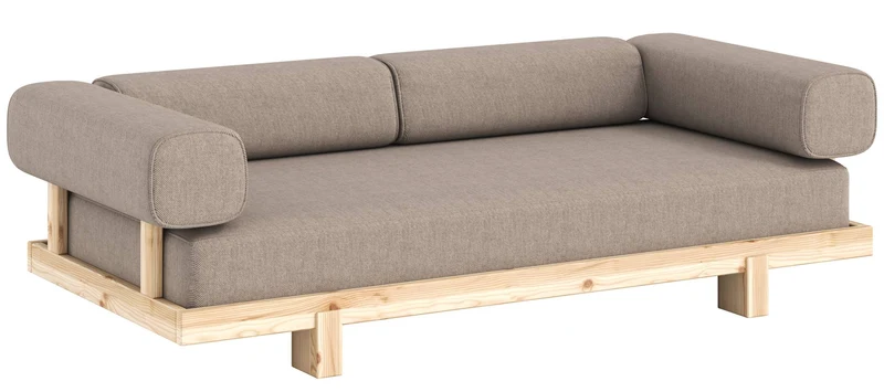 Schlafsofa STAY Sofa Bed mit Taschenfederkern Kiefer massiv unfinished