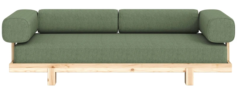 Schlafsofa STAY Sofa Bed mit Taschenfederkern Kiefer massiv unfinished