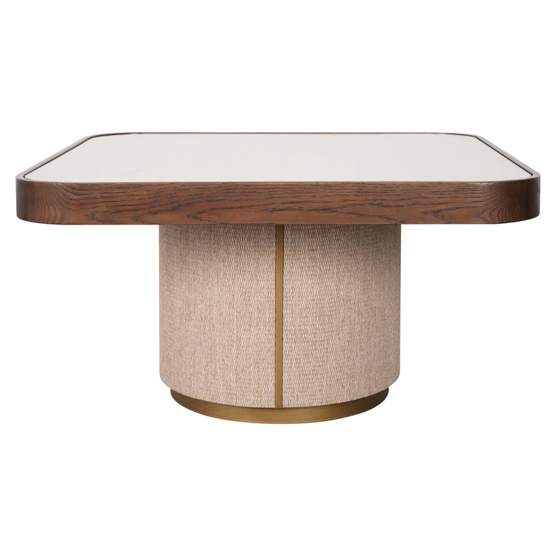 Couchtisch Willox im 2er-Set beige mit Eichenholz & Glas