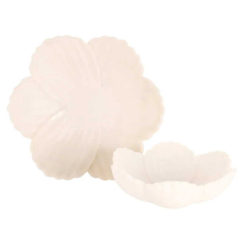 Schale Xena White L – große Deko-Schale aus Polyresin, 45 cm