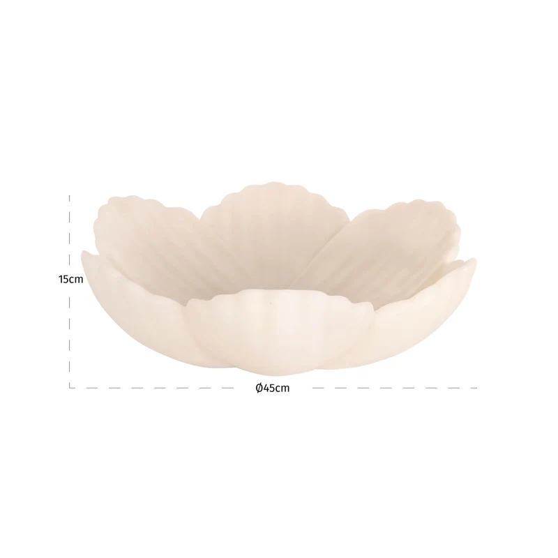 Schale Xena White L – große Deko-Schale aus Polyresin, 45 cm
